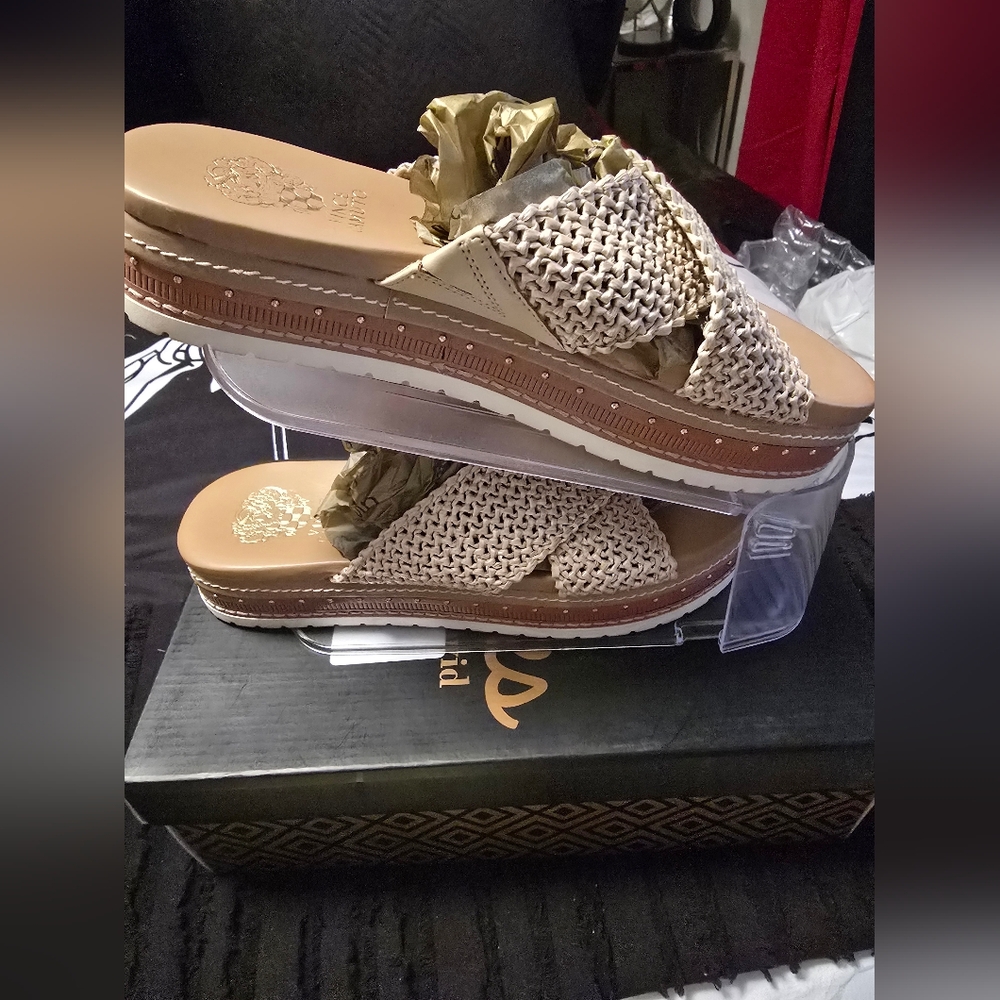 Two by Vince Camuto Tan Woven Sandals